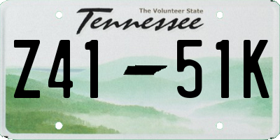 TN license plate Z4151K