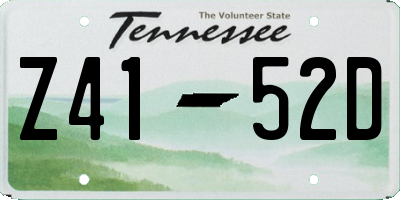 TN license plate Z4152D