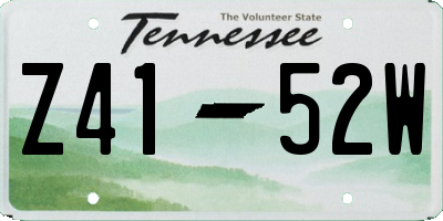 TN license plate Z4152W