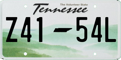TN license plate Z4154L