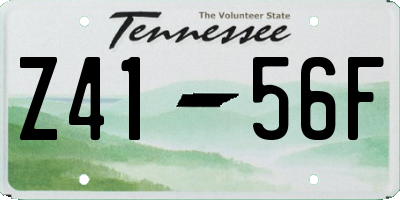 TN license plate Z4156F