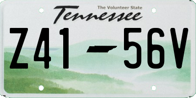 TN license plate Z4156V