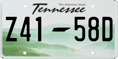 TN license plate Z4158D