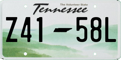 TN license plate Z4158L