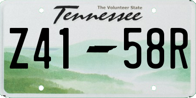 TN license plate Z4158R