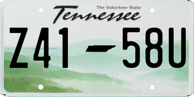 TN license plate Z4158U