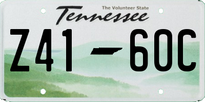 TN license plate Z4160C