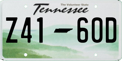 TN license plate Z4160D