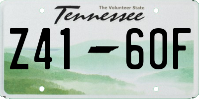 TN license plate Z4160F