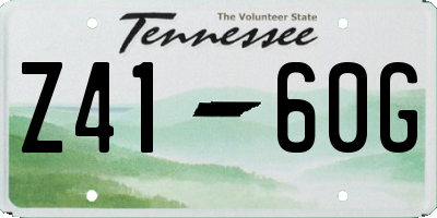 TN license plate Z4160G