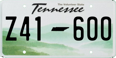 TN license plate Z4160O