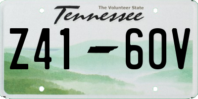 TN license plate Z4160V