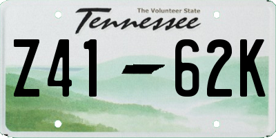 TN license plate Z4162K