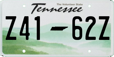 TN license plate Z4162Z