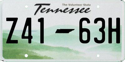 TN license plate Z4163H