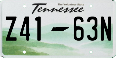 TN license plate Z4163N