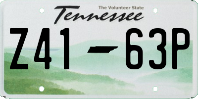 TN license plate Z4163P