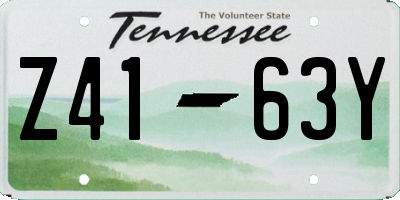 TN license plate Z4163Y
