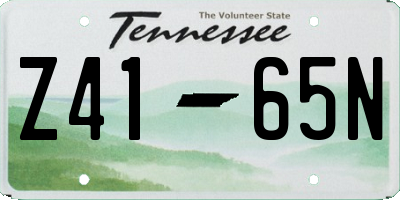 TN license plate Z4165N