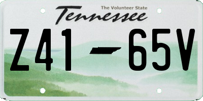 TN license plate Z4165V