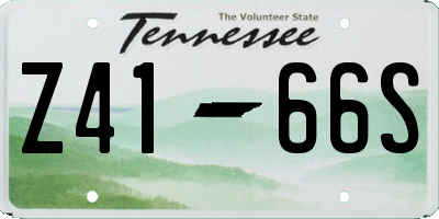 TN license plate Z4166S