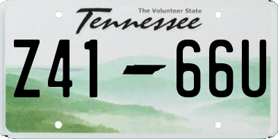 TN license plate Z4166U