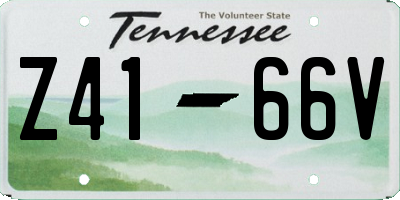 TN license plate Z4166V