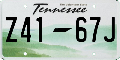 TN license plate Z4167J