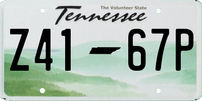 TN license plate Z4167P