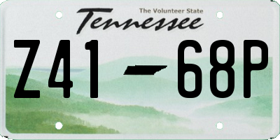 TN license plate Z4168P