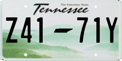 TN license plate Z4171Y
