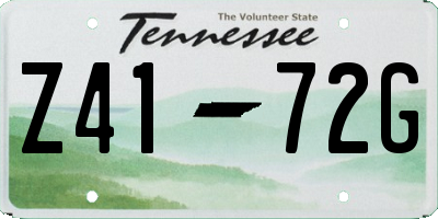 TN license plate Z4172G