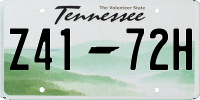 TN license plate Z4172H