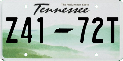 TN license plate Z4172T