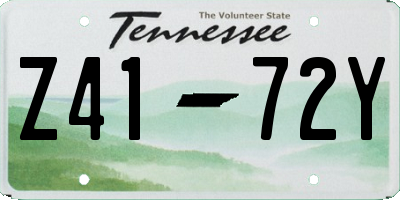 TN license plate Z4172Y