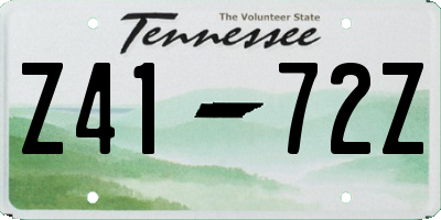 TN license plate Z4172Z