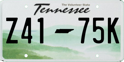 TN license plate Z4175K
