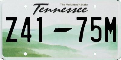 TN license plate Z4175M