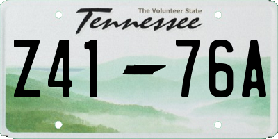 TN license plate Z4176A