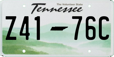 TN license plate Z4176C