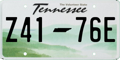 TN license plate Z4176E