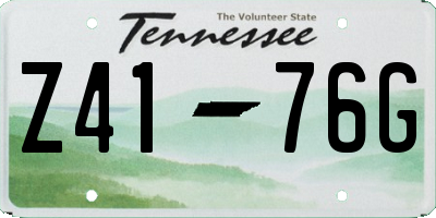 TN license plate Z4176G