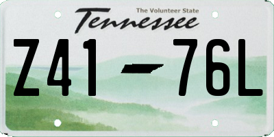 TN license plate Z4176L