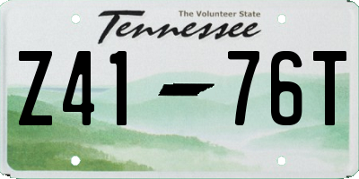 TN license plate Z4176T
