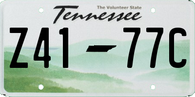 TN license plate Z4177C