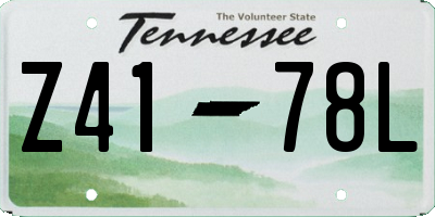 TN license plate Z4178L