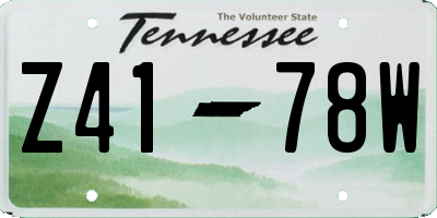 TN license plate Z4178W