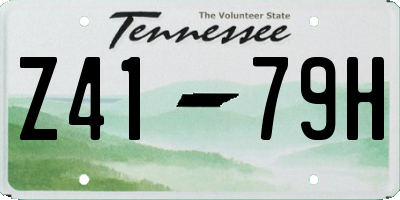 TN license plate Z4179H