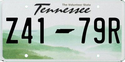 TN license plate Z4179R