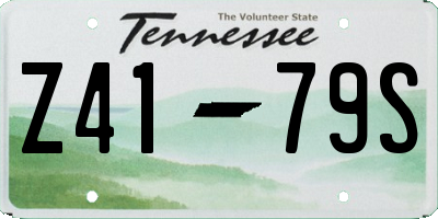 TN license plate Z4179S